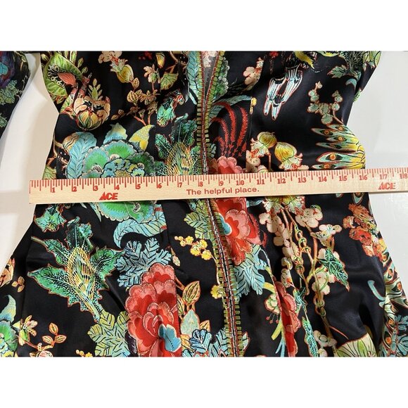 FIGUE Solana maxi silk floral designer dress XS chiffon sleeves beaded resort - Picture 15 of 15